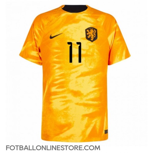 Billige Nederland Steven Berghuis #11 Hjemmetrøye VM 2022 Kortermet